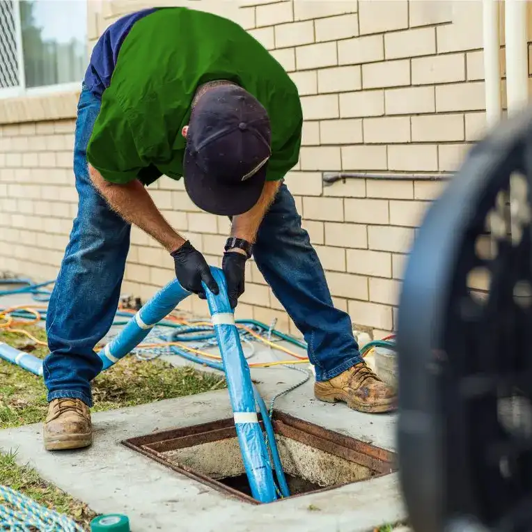 Plumbing feeding a water line into a house